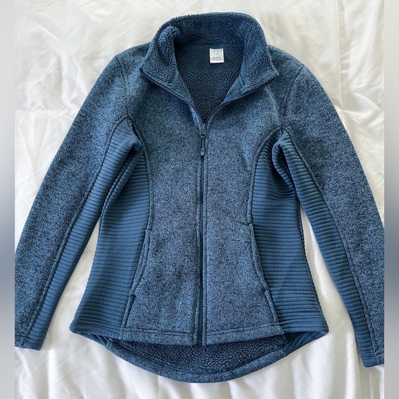 Time and Tru Blue Fuzzy Athletic Jacket Size Small - Picture 4 of 11